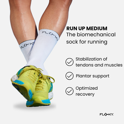 RUN UP Medium – Biyomekanik Performans Koşu Çorabı Siyah