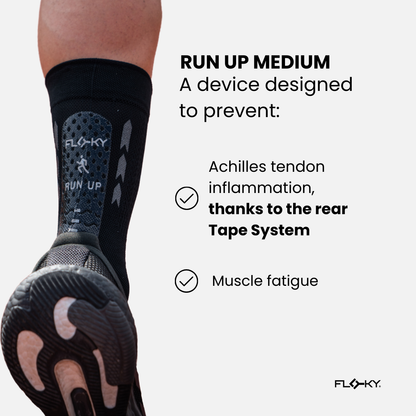RUN UP Medium – Biyomekanik Performans Koşu Çorabı Siyah