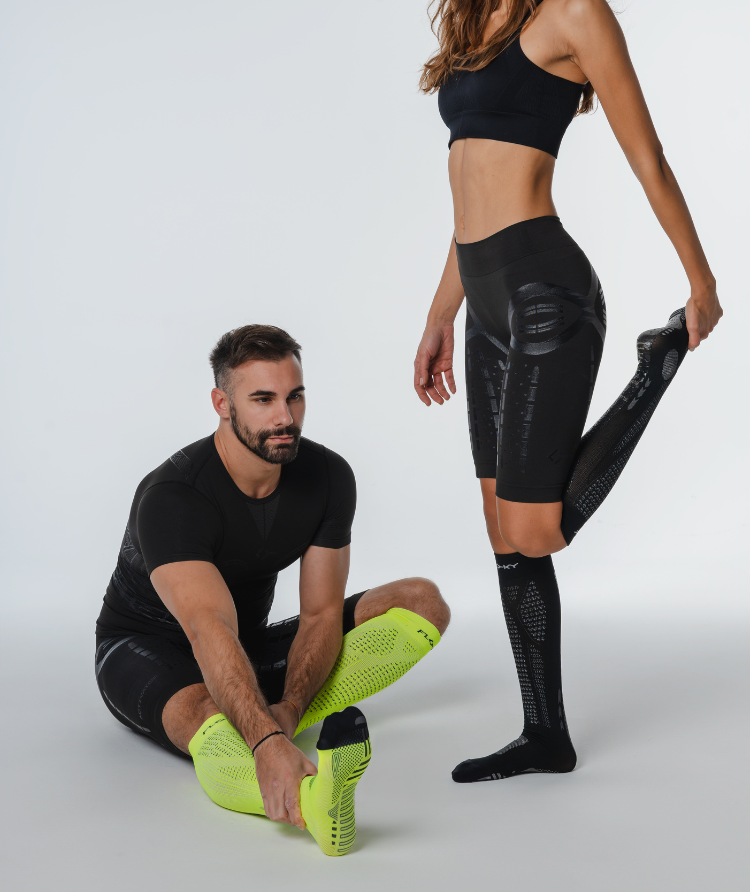 RUN UP Long-Biyomekanik Performans Koşu Çorabı Neon Sarısı