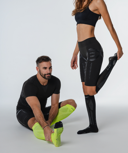 RUN UP Long-Biyomekanik Performans Koşu Çorabı Neon Sarısı