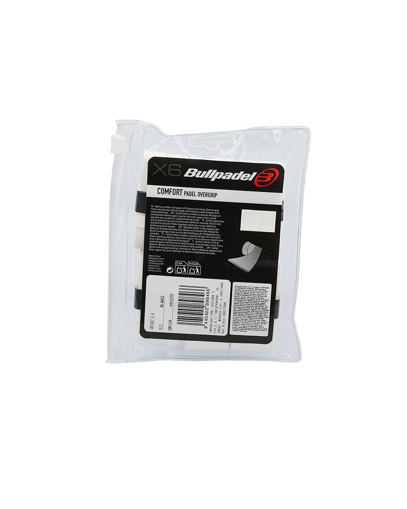 BULLPADEL COMFORT BEYAZ OVERGRIP 6'LI