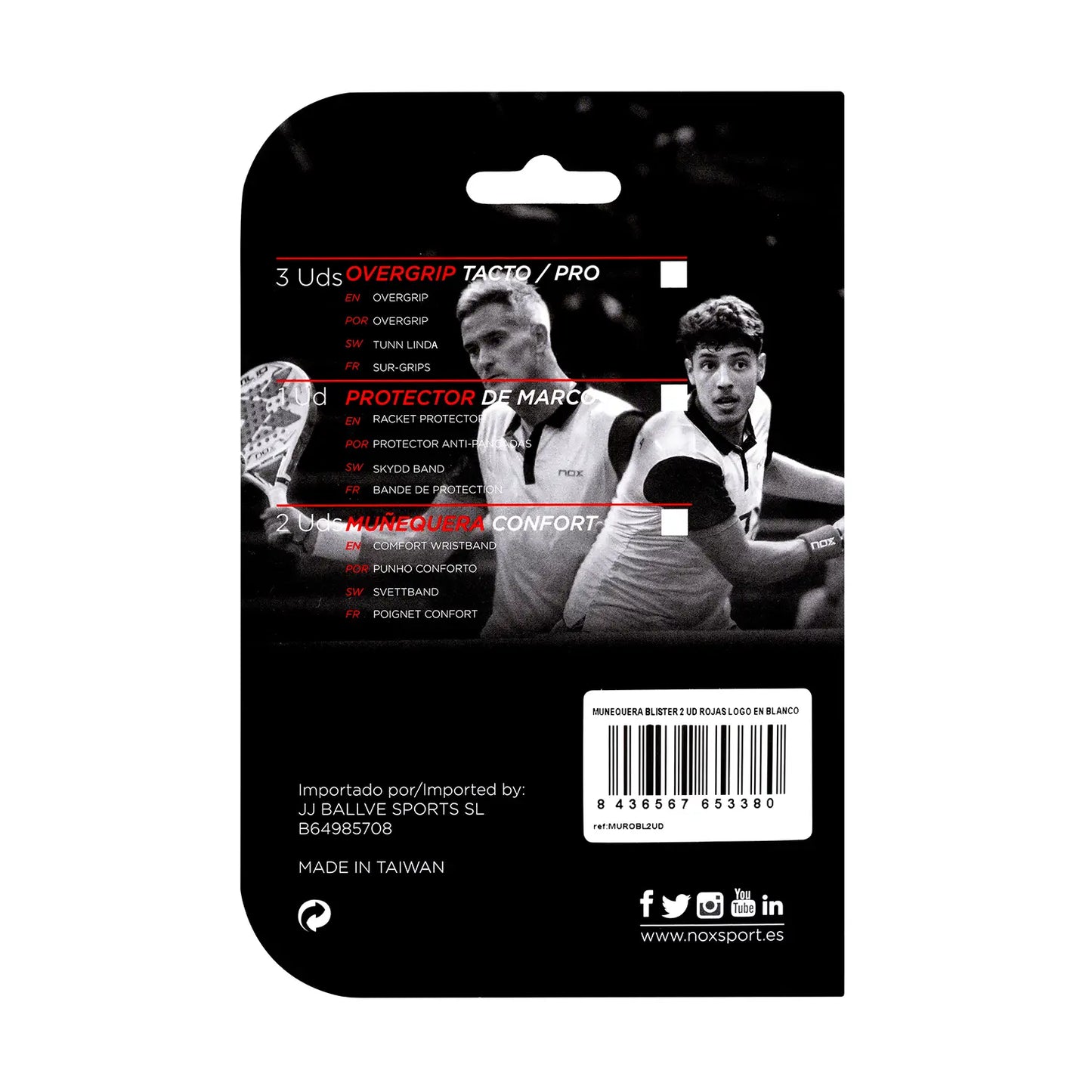 NOX KIRMIZI/BEYAZ LOGOLU BİLEKLİK (2'Lİ PAKET)