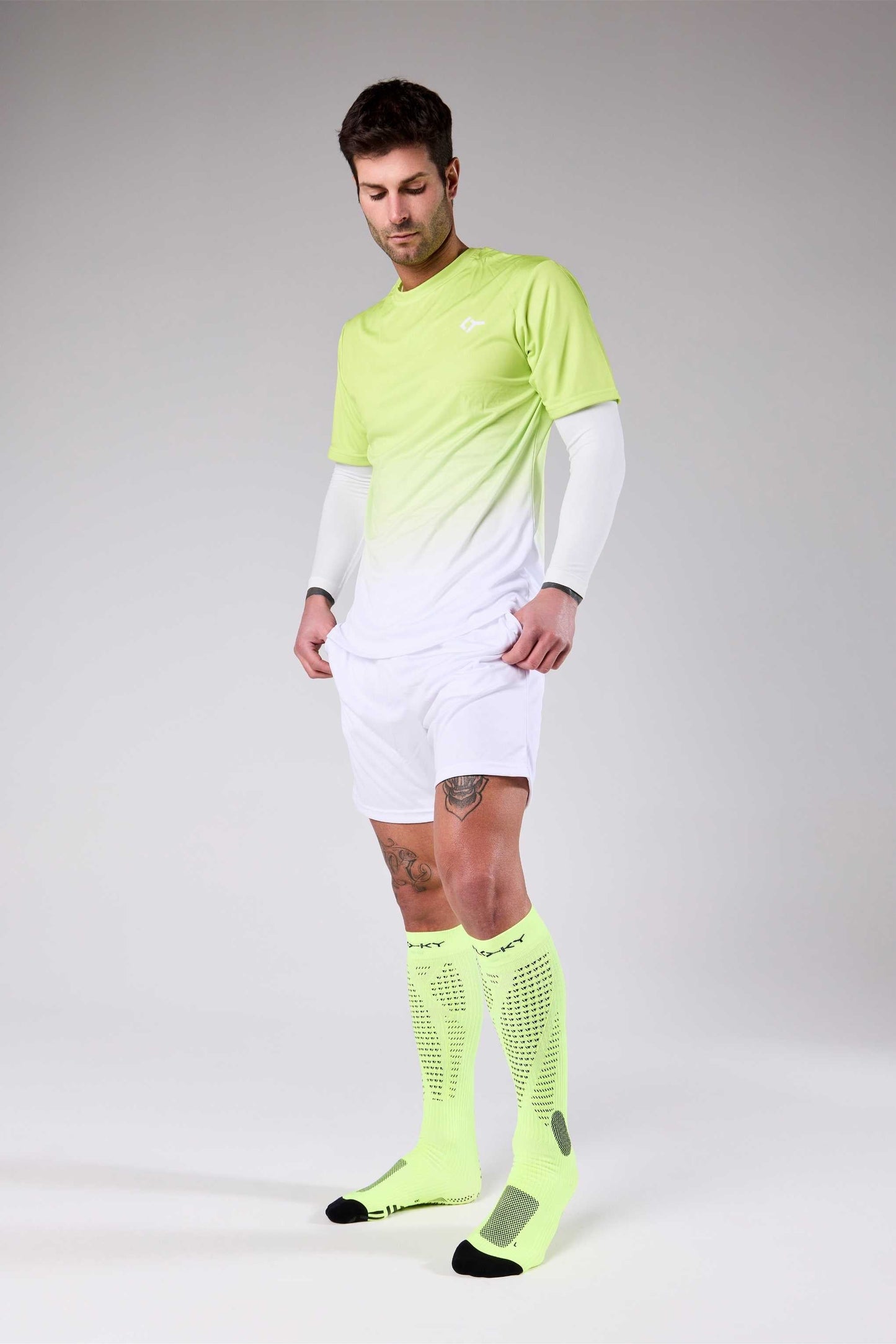 RUN UP Long-Biyomekanik Performans Koşu Çorabı Neon Sarısı